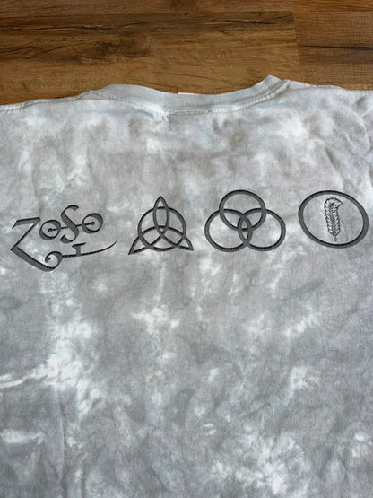 Led Zepplin IV Liquid Blue Tie Dye Man with Sticks XL Grey
