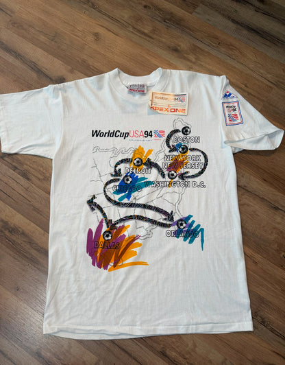 VTG APEX ONE USA 1994 FIFA World Cup Soccer Tshirt, Size Large