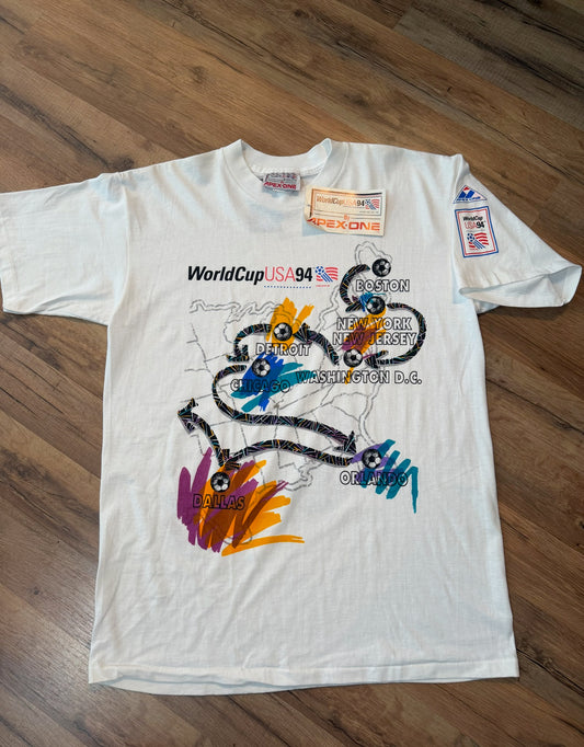 VTG APEX ONE USA 1994 FIFA World Cup Soccer Tshirt, Size Large