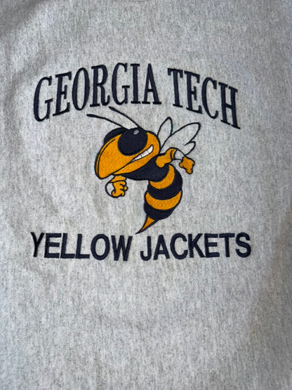 Georgia Tech Yellow Jackets Lee Cross Grain Crewneck Sweater XL Grey