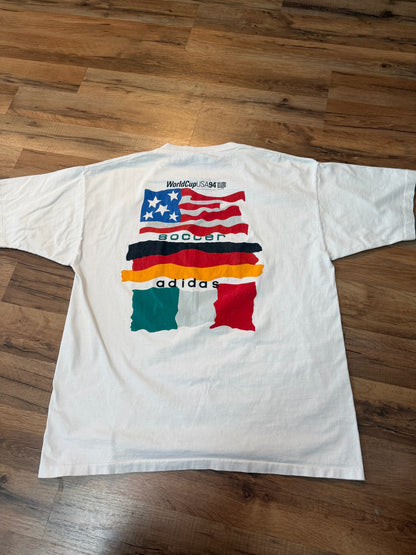 VTG Adidas 1994 FIFA World Cup Soccer Tshirt, Size Large