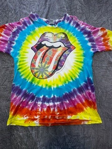 Vintage Rolling Stones Liquid Blue White Tag Thrashed Band Tour Shirt XL