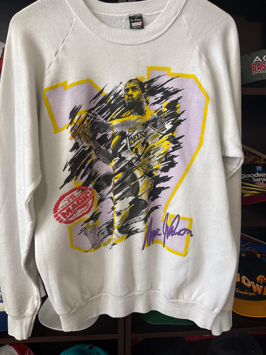 90s Magic Johnson Lakers Crewneck, Size XL