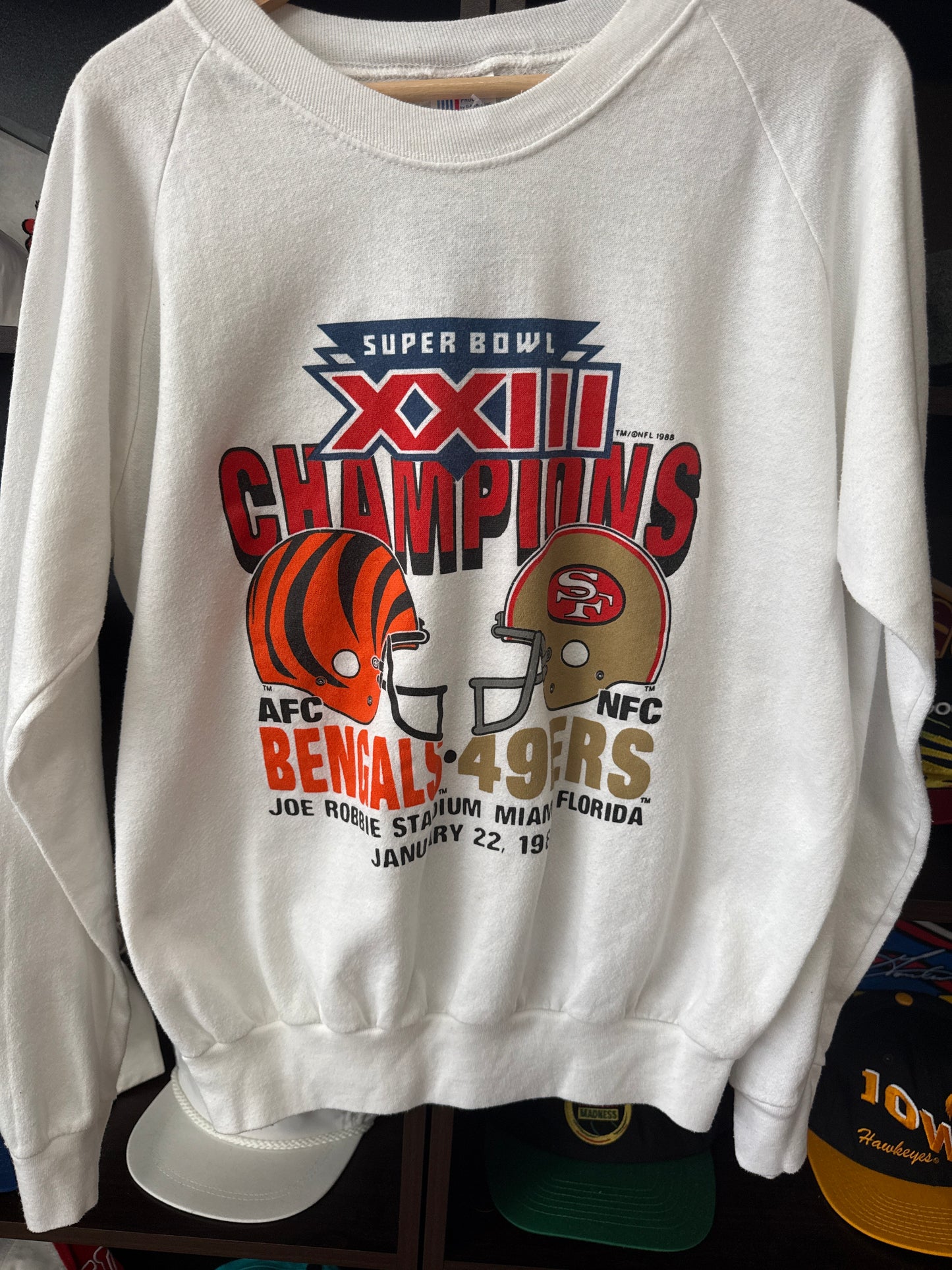 1989 Bengals v 49ers Super Bowl Crewneck, Size L