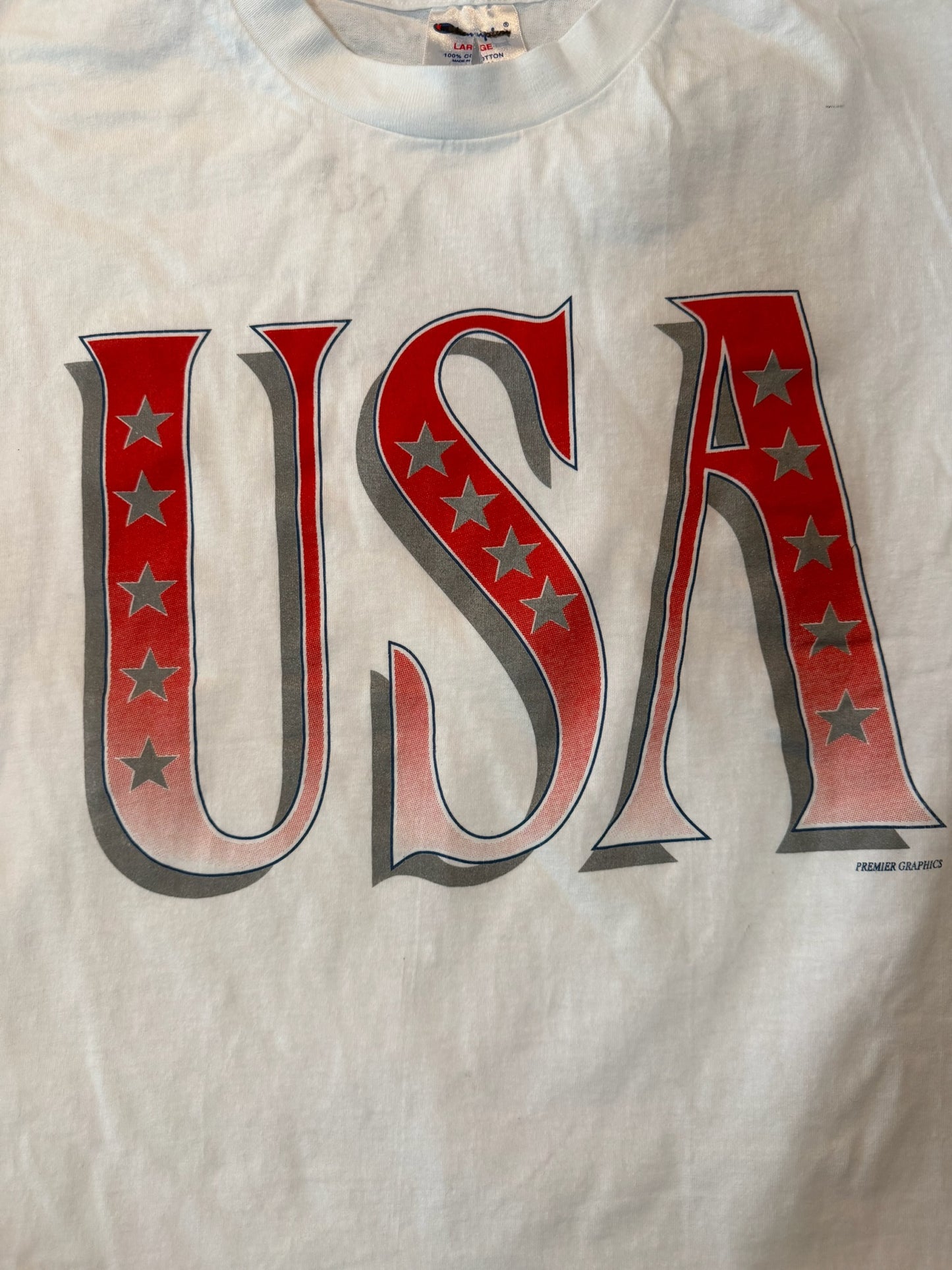 Vintage USA Stars Stripes Tshirt, Size L