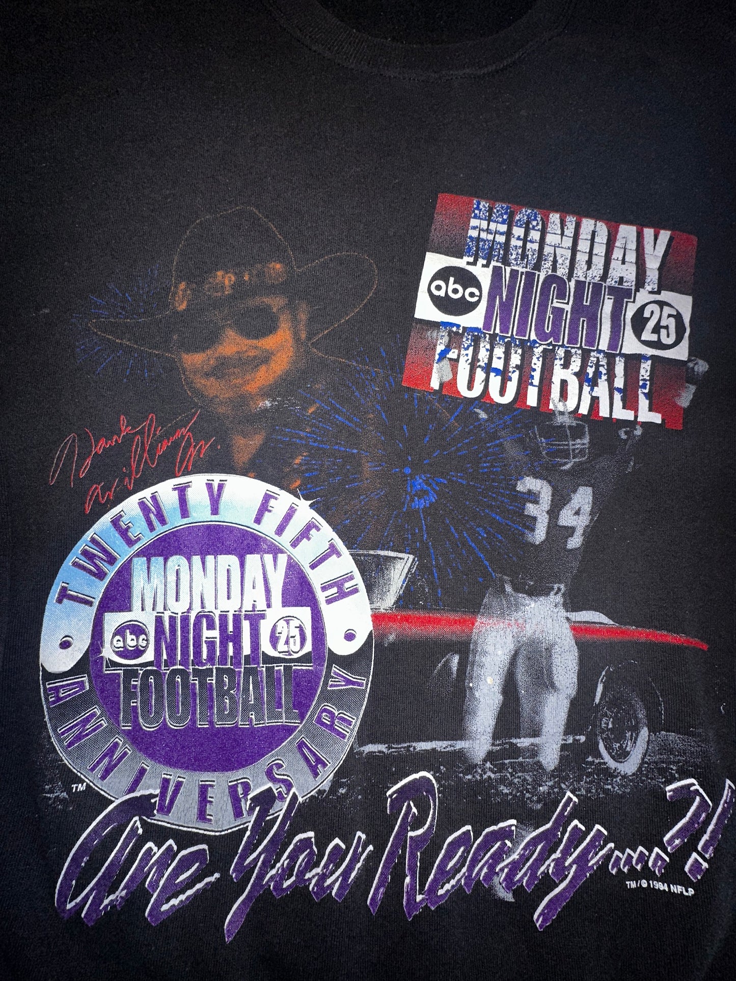 Vintage 1994 Monday Night Football Hank Williams Jr. 25th Anniversary ABC Size Large