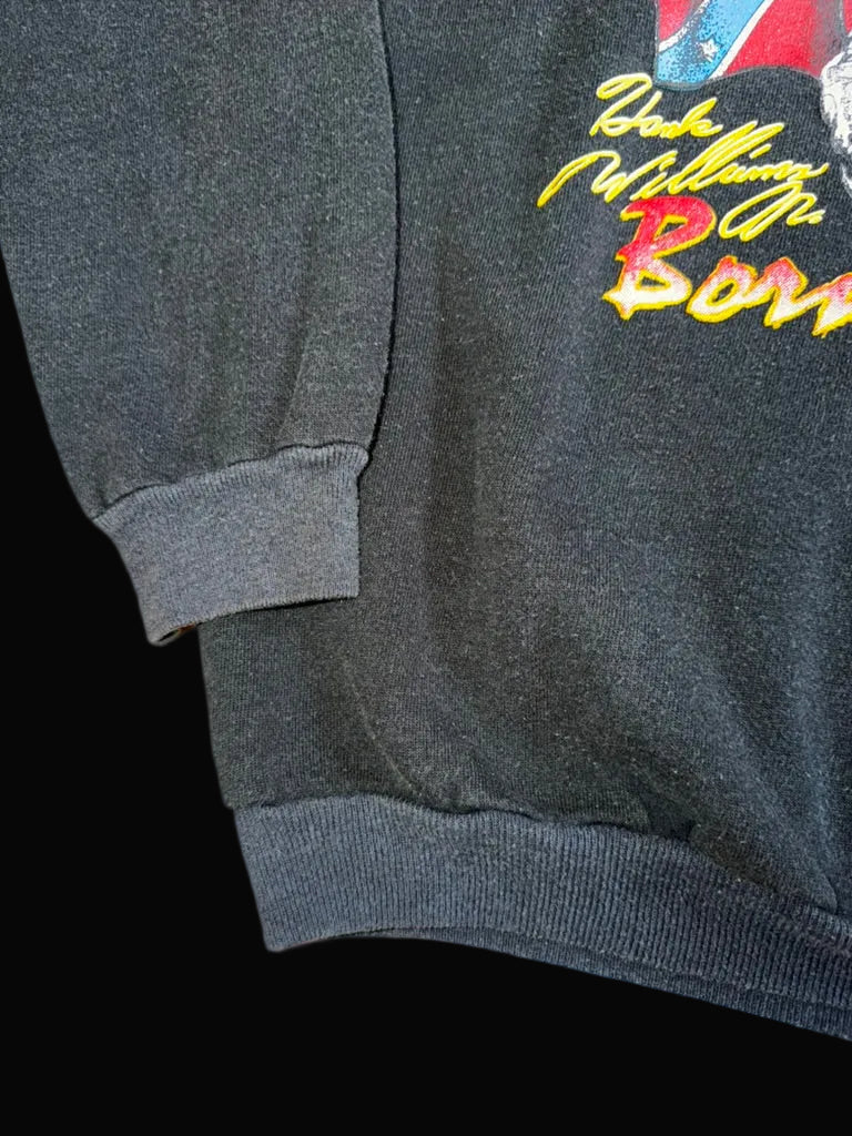 Hank Williams Jr. Born To Boogie Crewneck Sweater 80's Black XL