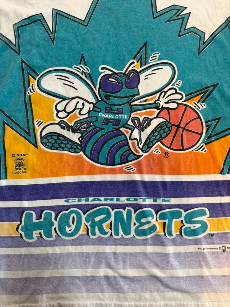 1995 Charlotte Hornets Long Sleeve V-Neck Sportonics Shirt Medium