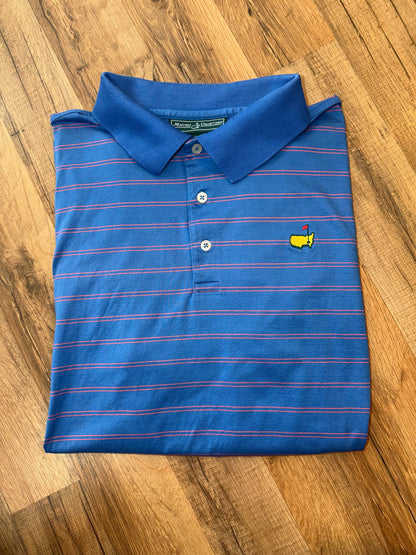 Vintage Masters Collection Golf Tournament Blue Polo Red Stripe XL