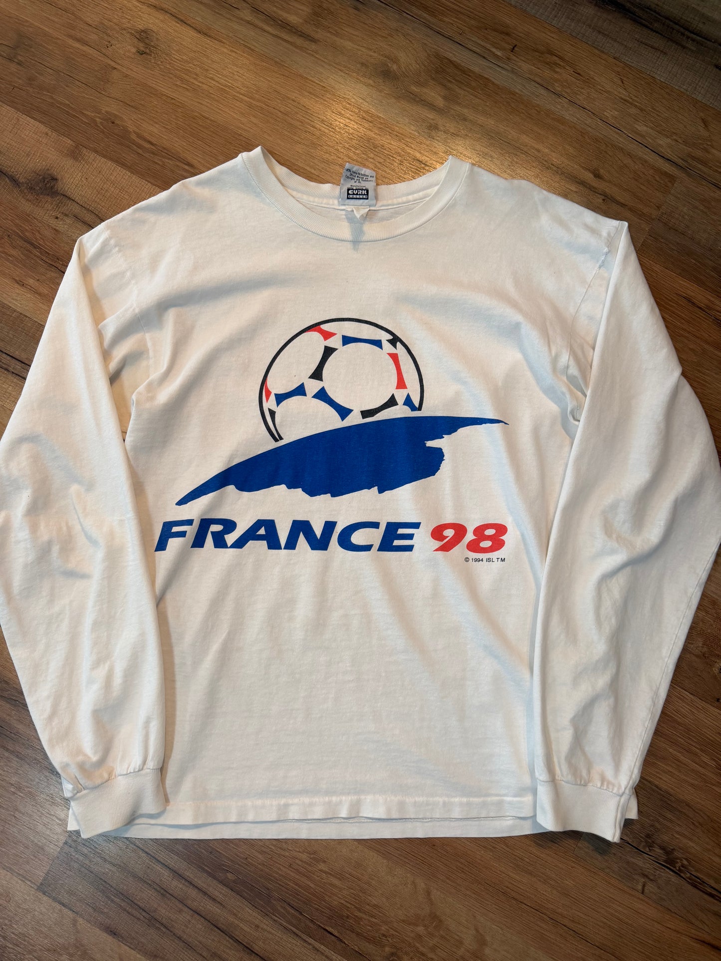 France 1998 FIFA World Cup Soccer Long Sleeve Shirt, Size Large