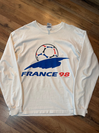 France 1998 FIFA World Cup Soccer Long Sleeve Shirt, Size Large