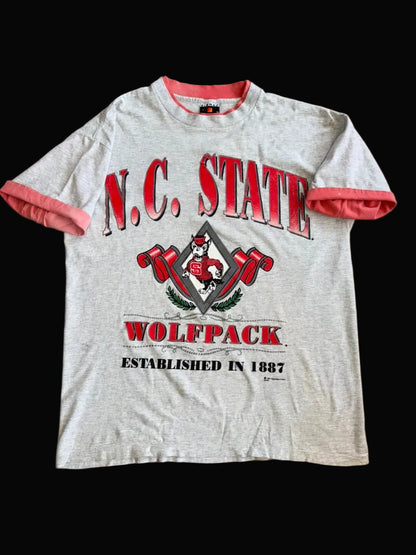 1991 North Carolina State Wolfpack Double Lined Large Signal Sports Grey