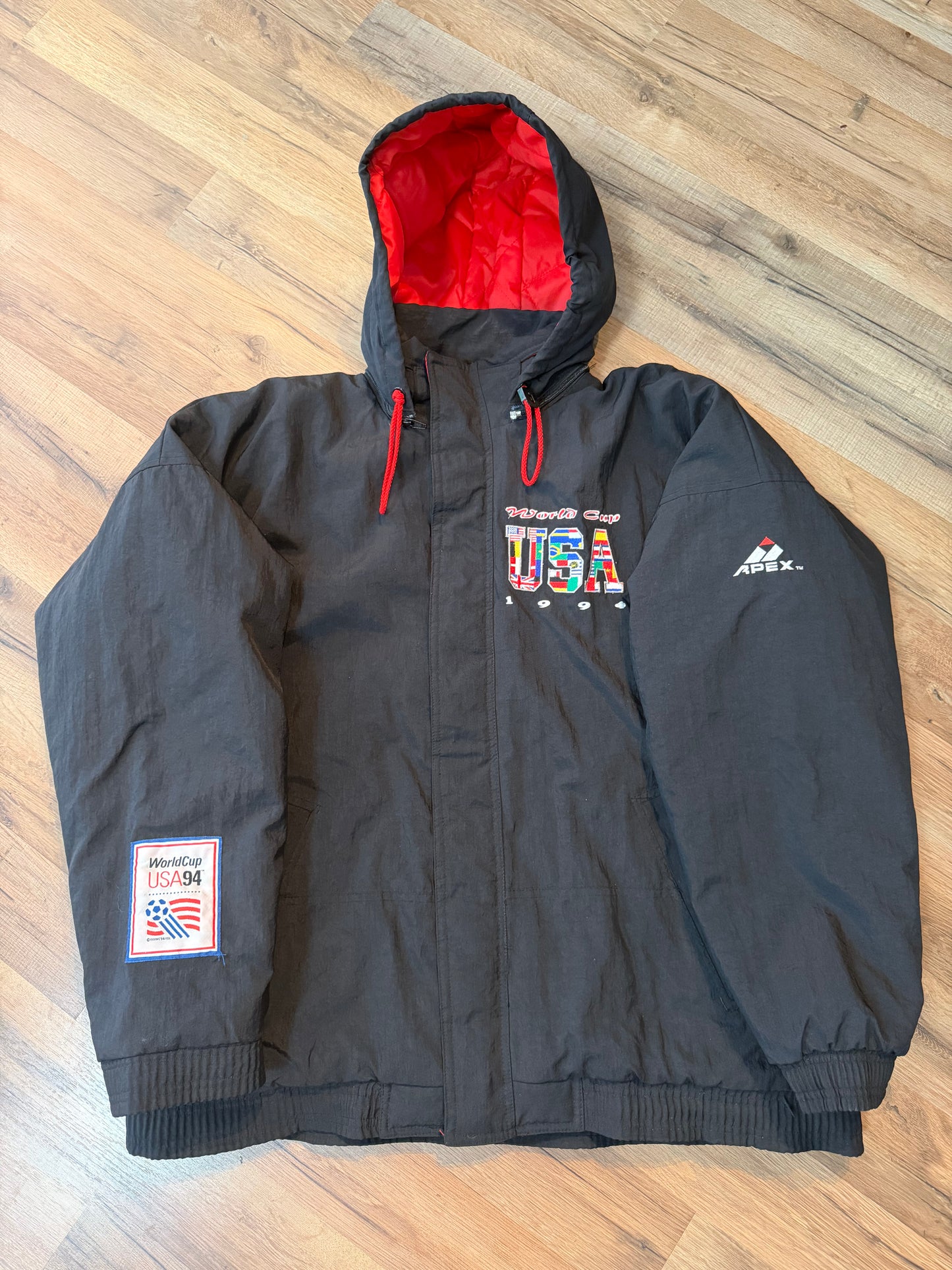 Apex One FIFA World Cup 1994 Soccer Puffer Jacket, Size Large