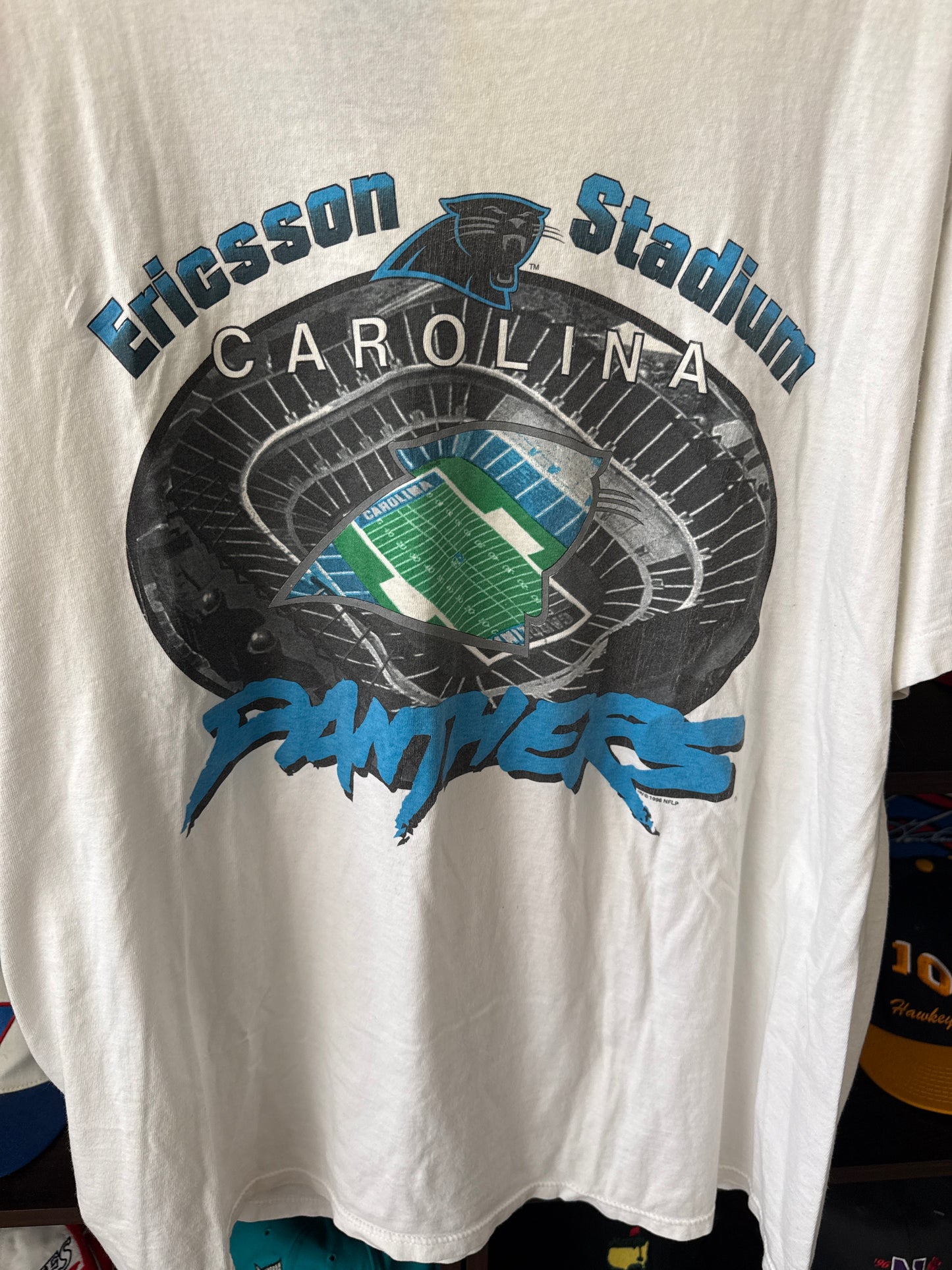 1993 Carolina Panthers Ericsson Stadium Tshirt, Size XXL