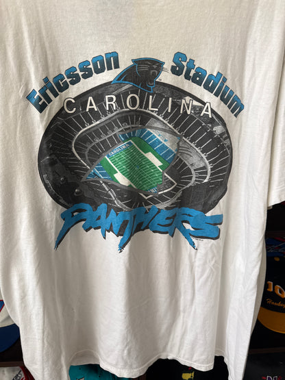 1993 Carolina Panthers Ericsson Stadium Tshirt, Size XXL