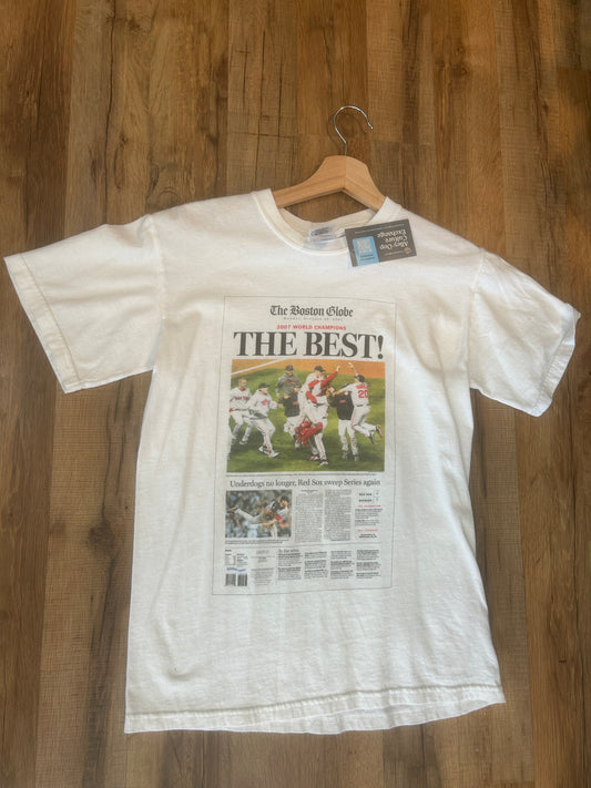 2007 Boston Globe World Champions Red Sox Tshirt, Size S