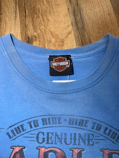 Harley-Davidson Asheville NC Shirt Blue Ridge Parkway XL Blue