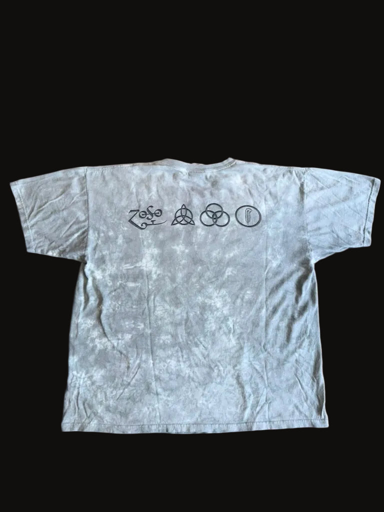 Led Zepplin IV Liquid Blue Tie Dye Man with Sticks XL Grey