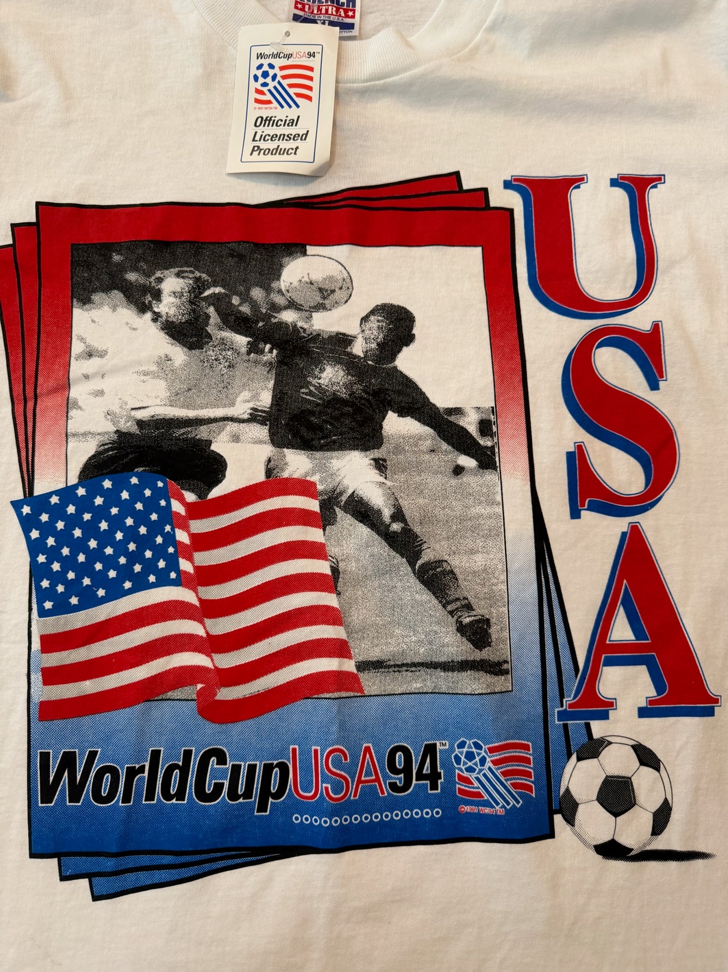 NWT VTG USA 1994 FIFA World Cup Soccer Trench Ultra Tshirt, Size XL