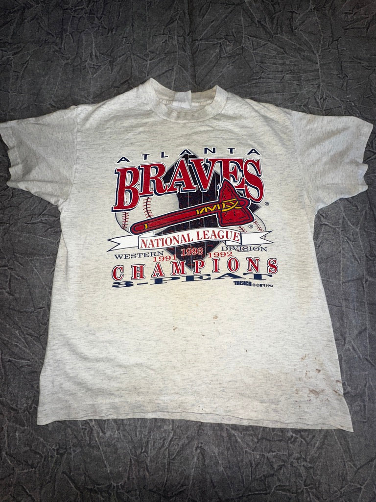 Vintage 1993 Atlanta Braves National League Champions 3-Peat Size Large Trench MLBBaseball