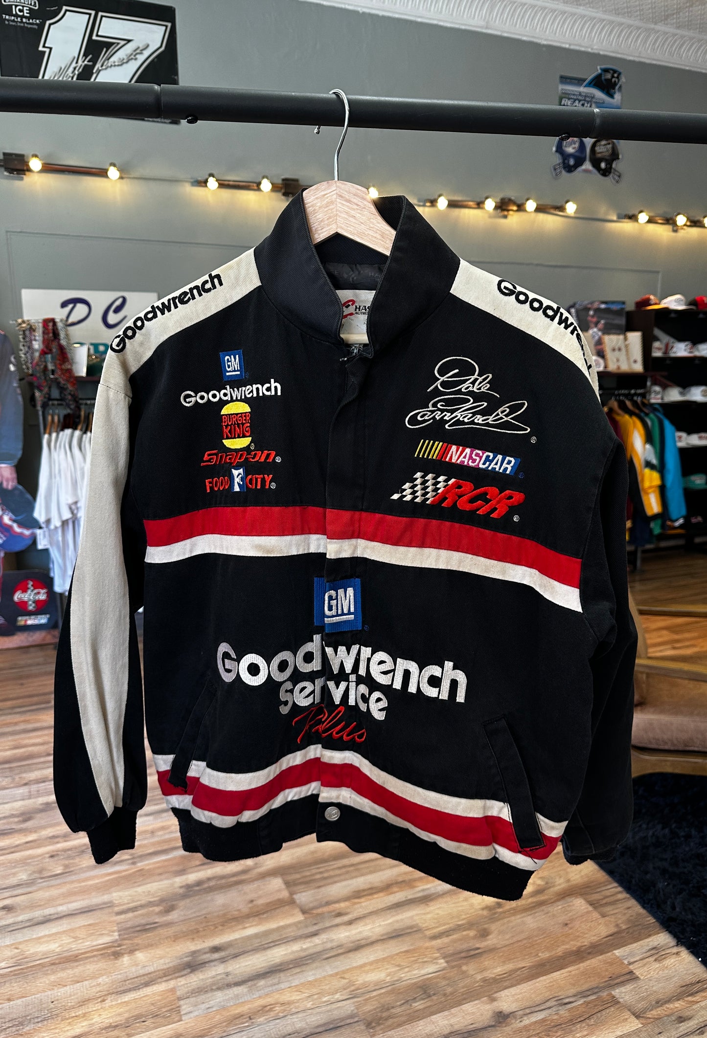 Vintage Dale Earnhardt Goodwrench Plus NASCAR Jacket Black Youth XL