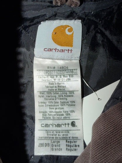 Carhartt Brown Hooded jacket Size Large J280