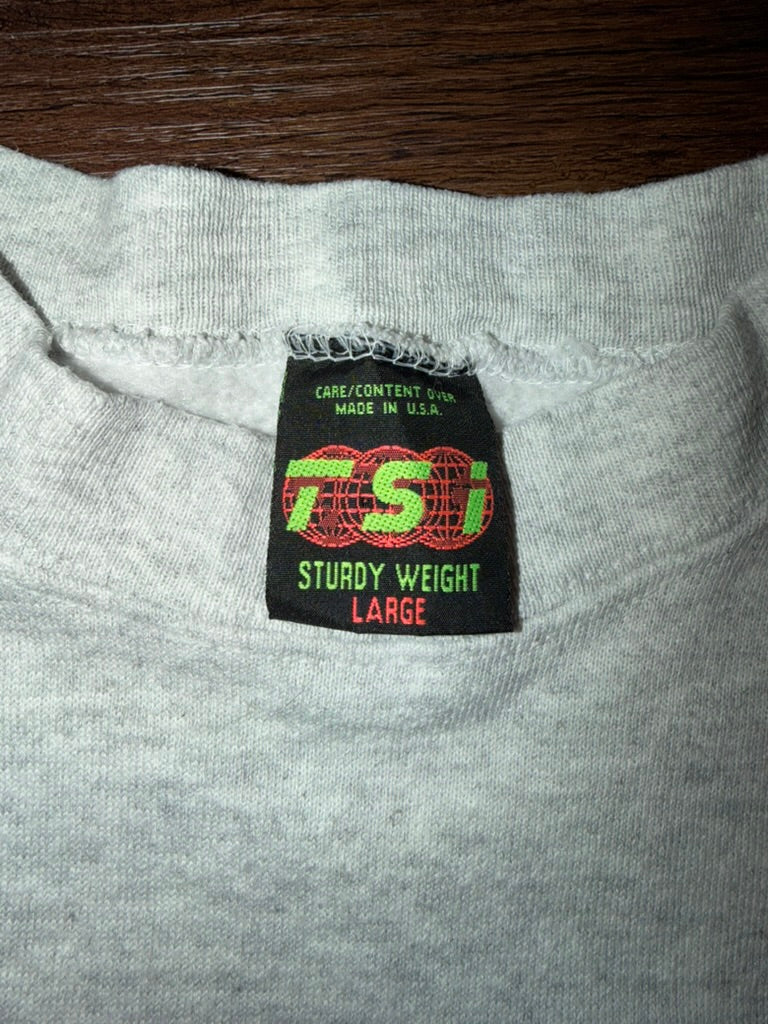 North Carolina Plaid Crewneck Sweater Large Heather Gray