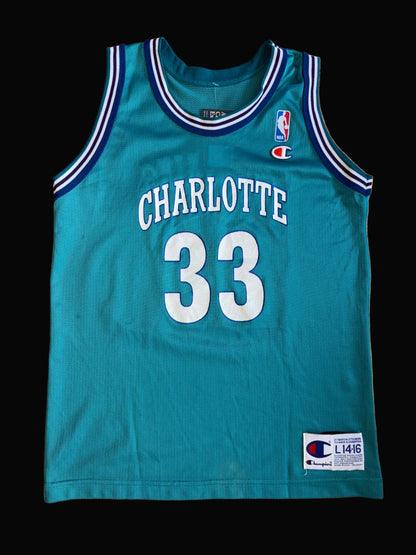 Champion Charlotte Hornets Alonzo Mourning #33 Teal Jersey