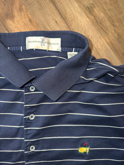 Vintage Masters Collection Golf Tournament Navy Polo with White Stripes XL
