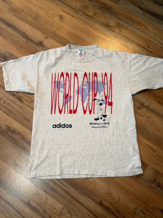 VTG Adidas 1994 FIFA World Cup USA Making Soccer History Shirt, Size Medium