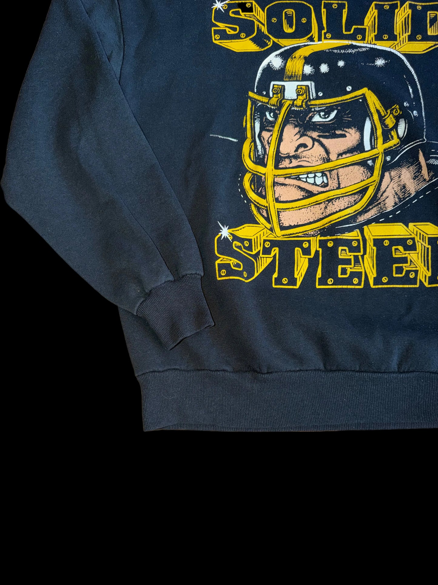 Pittsburgh Steelers Solid Steel Crewneck Sweater XL Black