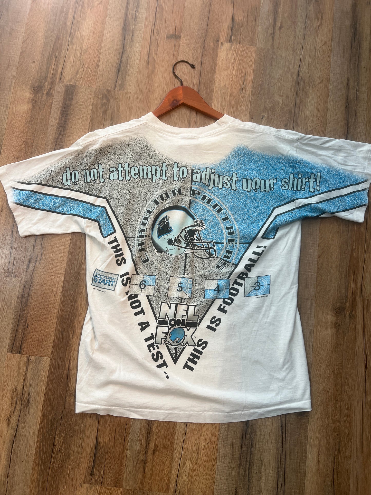 1996 Carolina Panthers NFL on Fox All Over Print (AOP), Size Large