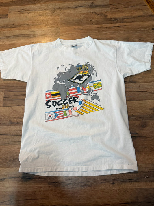 VTG 90s Aussie Wallaby Jack World Soccer Tshirt, Size Large