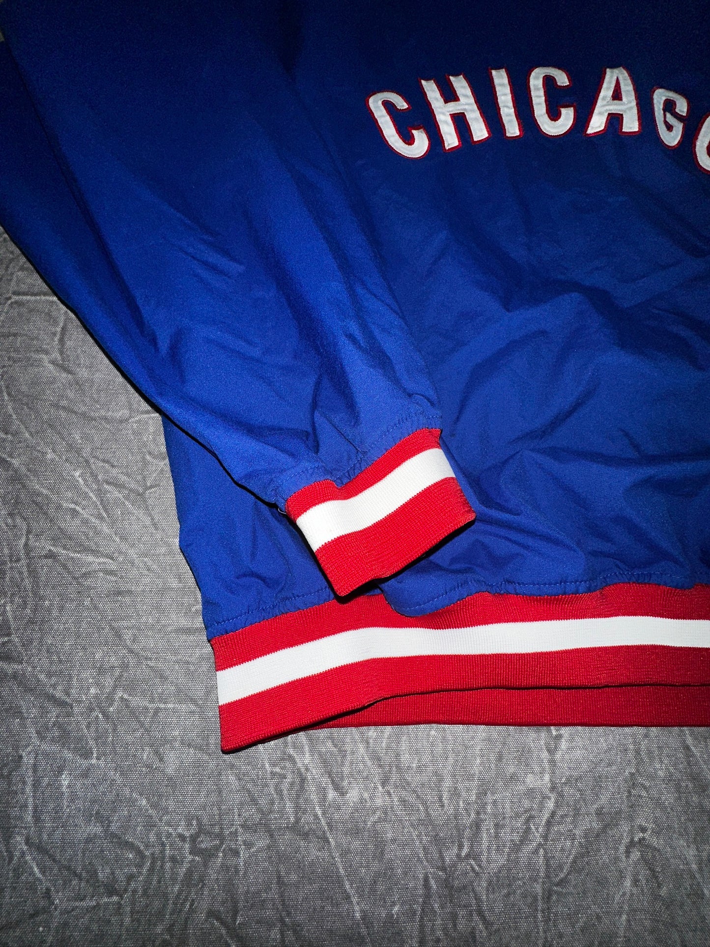 Y2K Chicago Cubs Nike Spellout Windbreaker Size XL Cooperstown Collection MLB Baseball