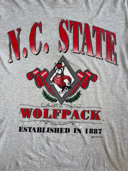 1991 North Carolina State Wolfpack Double Lined Large Signal Sports Grey