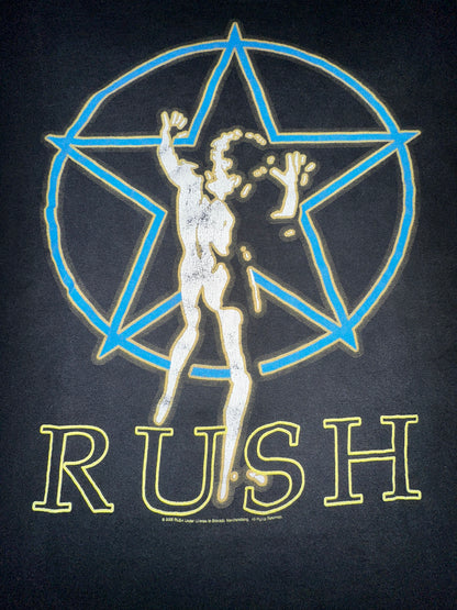 Vintage Rush Band Tour Music Shirt Large Black Concert Short Sleeve Y2K