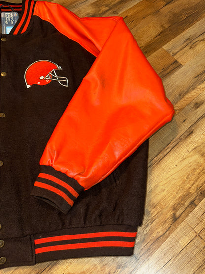 Vintage Cleveland Browns Game Day Bomber Jacket Brown/Orange 2xl