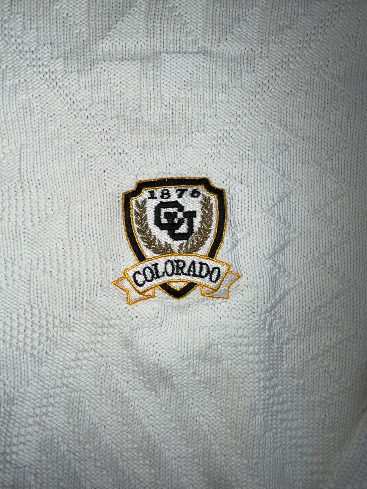 University of Colorado Buffaloes Knit Sweater Nutmeg Athletic White Medium