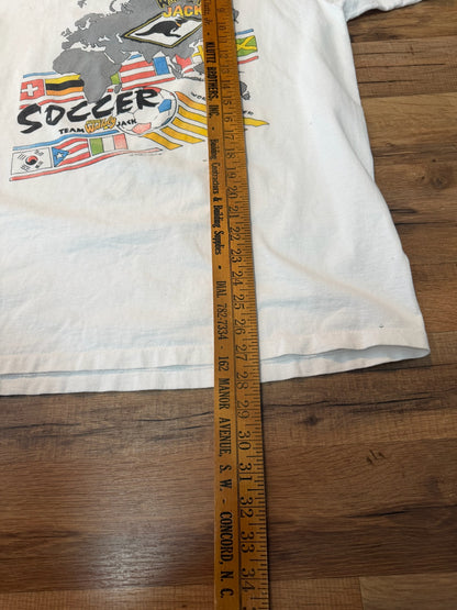 VTG 90s Aussie Wallaby Jack World Soccer Tshirt, Size Large