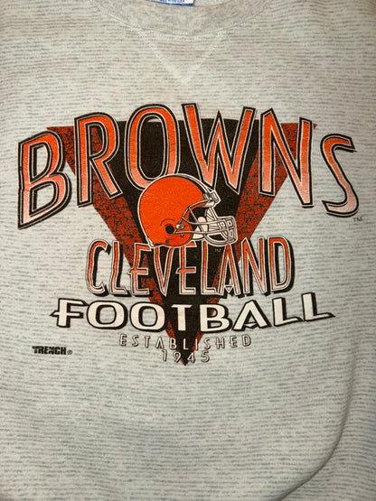 Cleveland Browns Crewneck Sweater Trench Ultra Large Grey