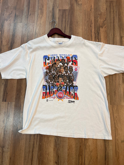 1990 Detroit Pistons Champions Tshirt, Size XXL
