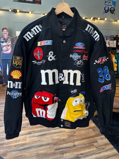 Vintage #38 Elliot Sadler M&M NASCAR Jacket Jeff Hamilton XL