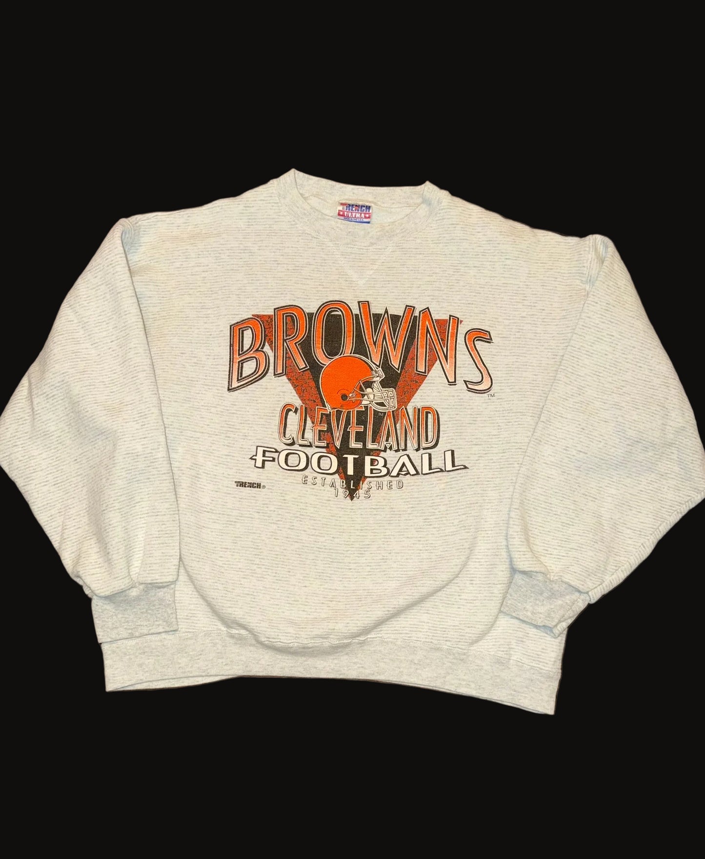 Cleveland Browns Crewneck Sweater Trench Ultra Large Grey