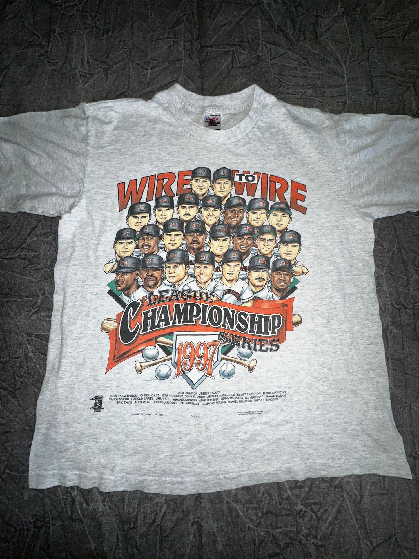 Vintage 1997 Wire to Wire Baltimore Orioles League Championship Serier Mens Large