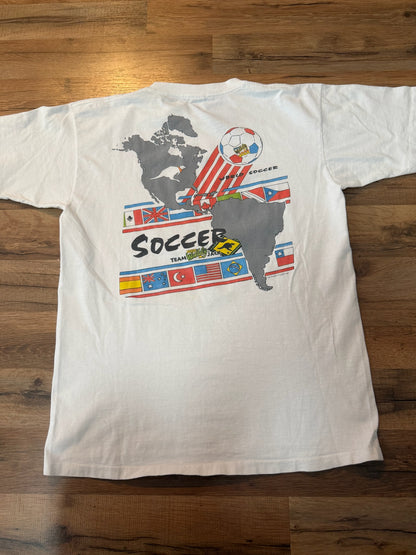 VTG 90s Aussie Wallaby Jack World Soccer Tshirt, Size Large