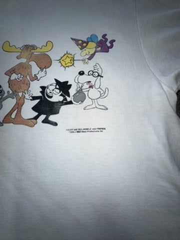 Vintage 1993 Rocky and Bullwinkle and Friends Wrap Around Shirt Size L