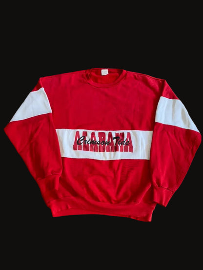 University of Alabama Crimson Tide Stripe Crewneck Sweater XL Red White