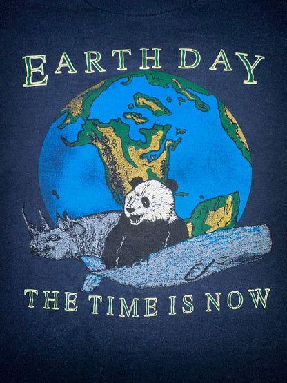 VIntage Earth Day "The Time Is Now" Nature Art Shirt Size Large American Eagle Outfitter