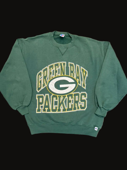 Vintage Green Bay Packers Russell Athletic Crewneck Sweater XL Green