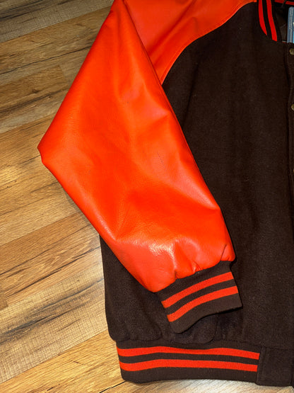 Vintage Cleveland Browns Game Day Bomber Jacket Brown/Orange 2xl